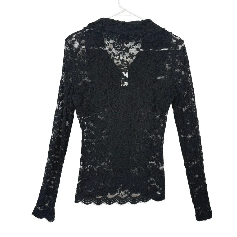 Lace Ruffle Cardigan Black Sheer Victorian Goth Whimsigoth Dark Fairy MEDIUM